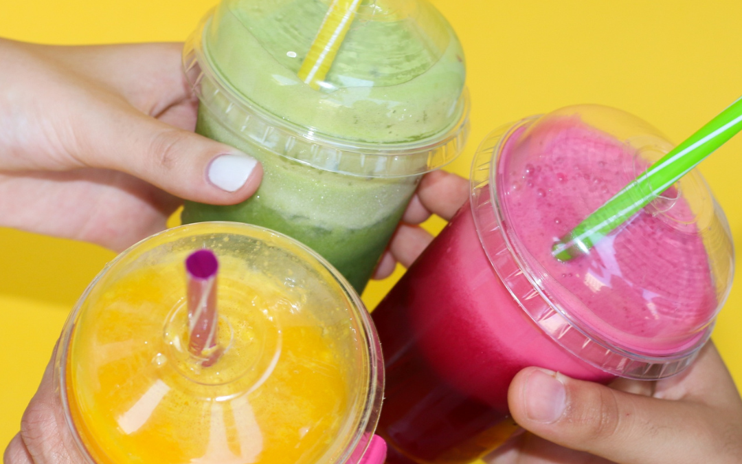 friends with smoothies